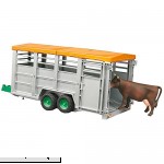Bruder Livestock Trailer Vehicle with 1 Cow Brown Black One Size  B01AJFXQBK